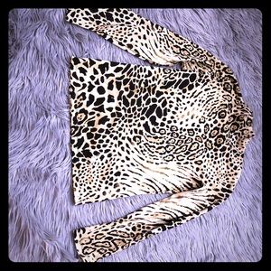 Animal print turtle neck